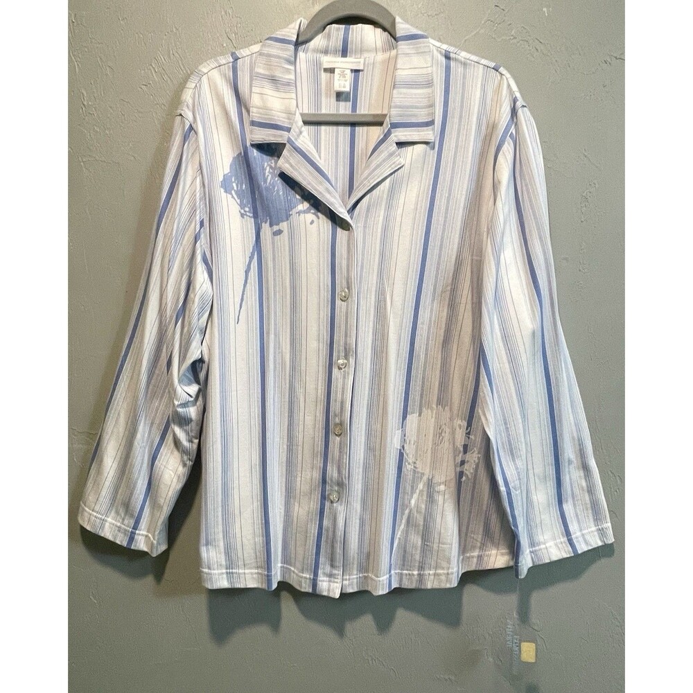 Vintage Natural Expressions Button  Up 3/4 Sleeve 100% Cotton Women’s XL NOS NWT